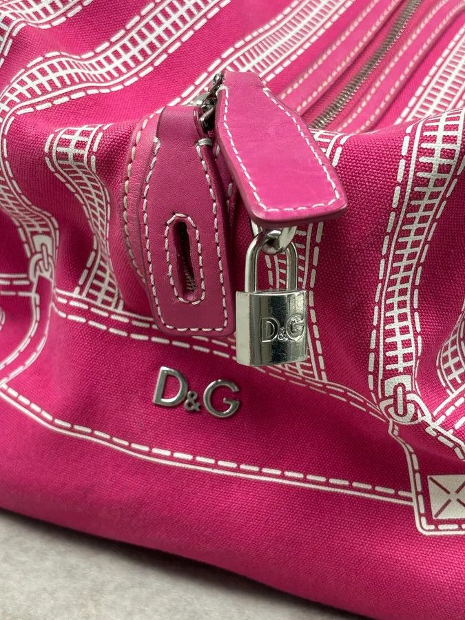 Dolce & Gabbana AW2010 Dolce & Gabbana Fuchsia Pink Canvas Trompe Loeil Zip Bag Size ONE SIZE - 12 Thumbnail