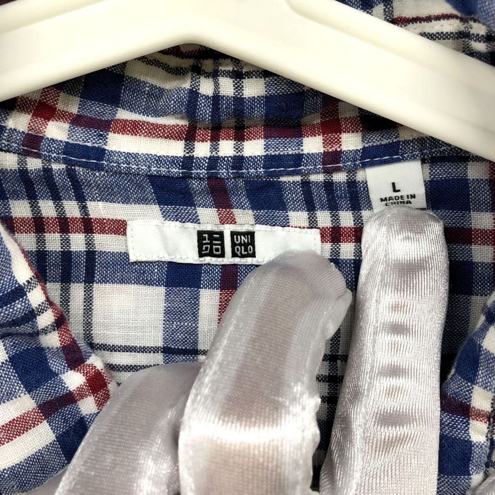 Uniqlo Uniqlo Linen Shirt Mens L Long Sleeve Button-Up Blue White Red Plaid Size US L / EU 52-54 / 3 - 5 Thumbnail