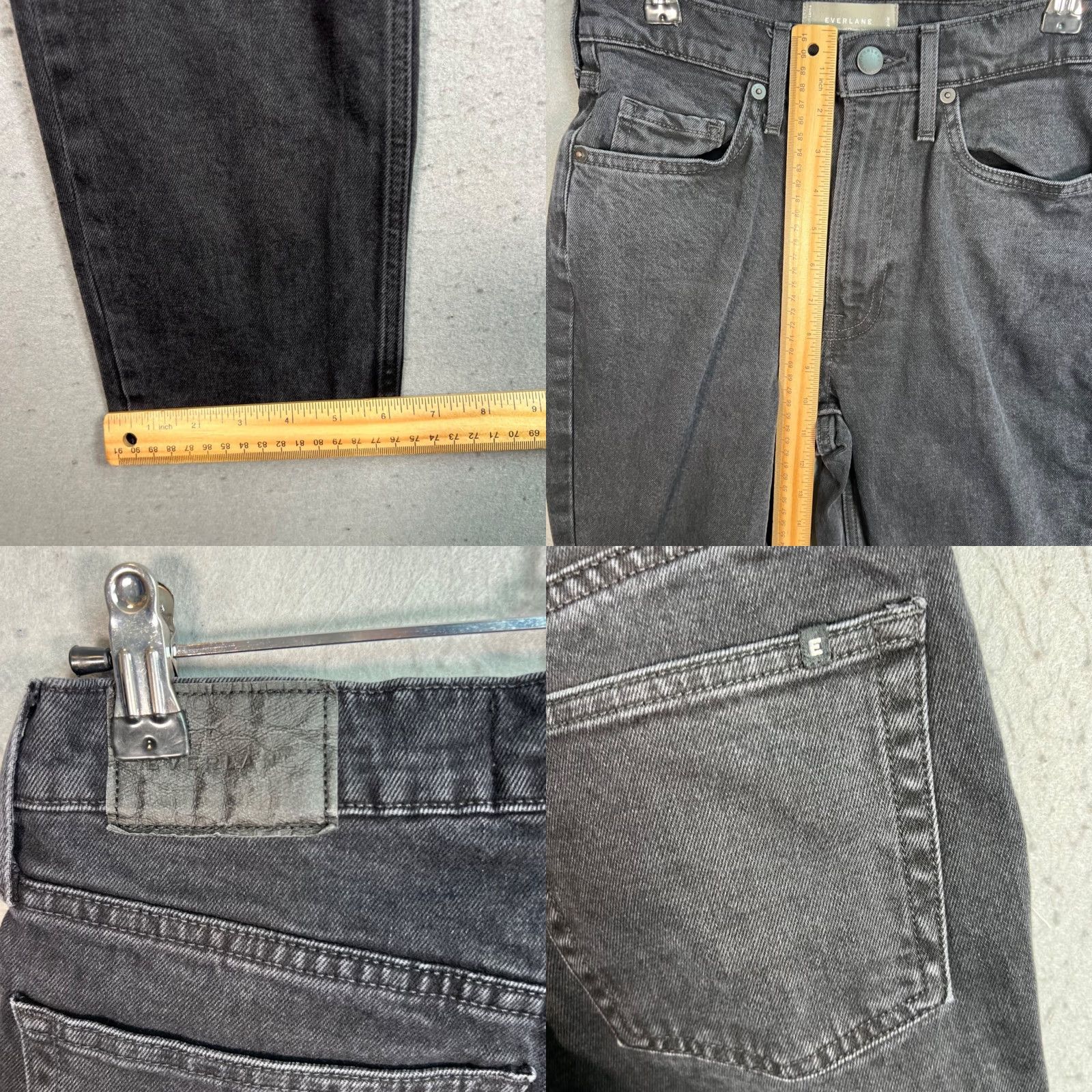 Everlane Everlane Jeans Black Denim High-Waist 25 Adult Womens Regular 28 In 5-Pocket Denim Straight Size 42" / US 20 - 8 Thumbnail