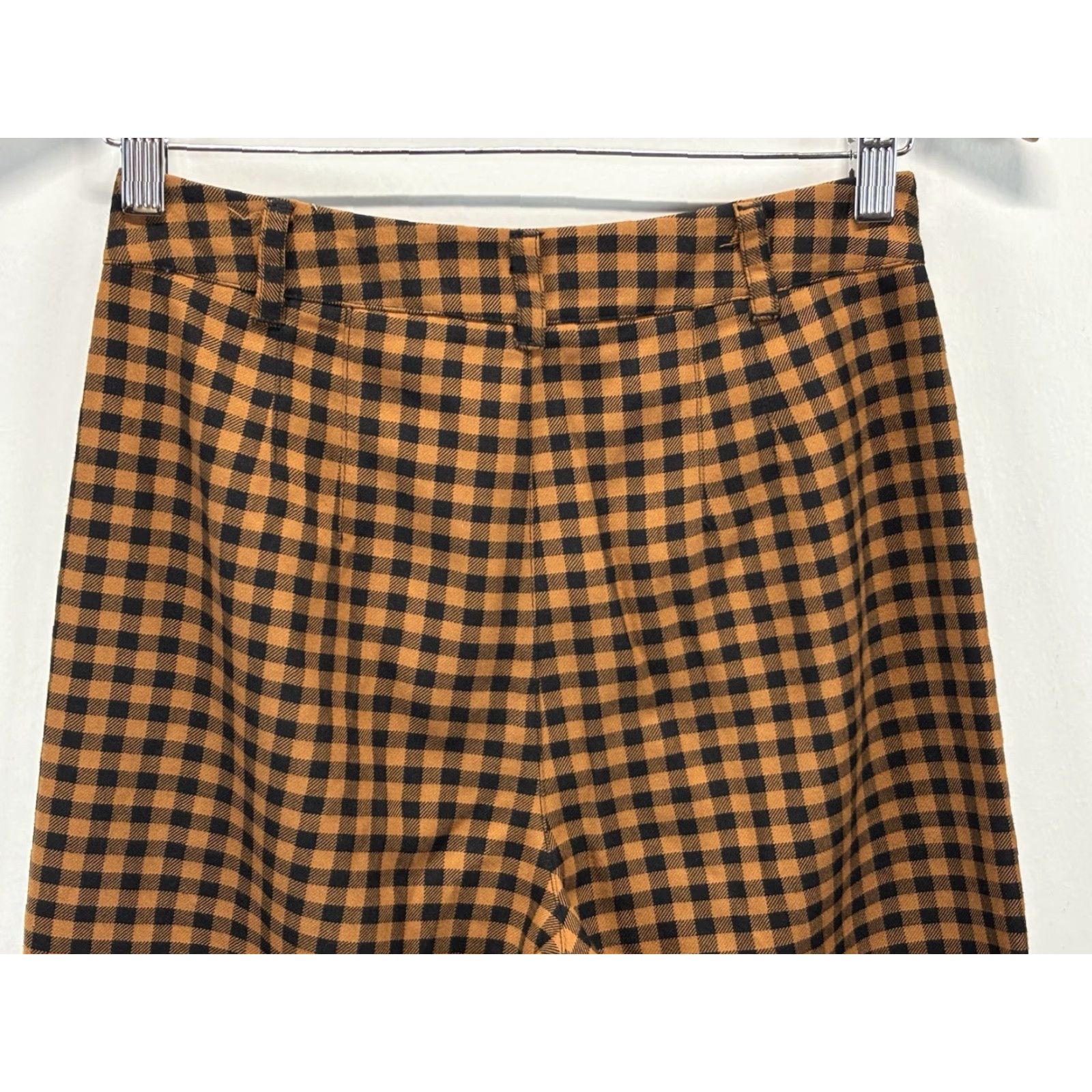 Free People Free People Mott Street Flare Pants Sz 0 Women’s Check Wide Leg Ankle Trousers Brown Black Size 25" / US 0 / IT 36 - 4 Thumbnail