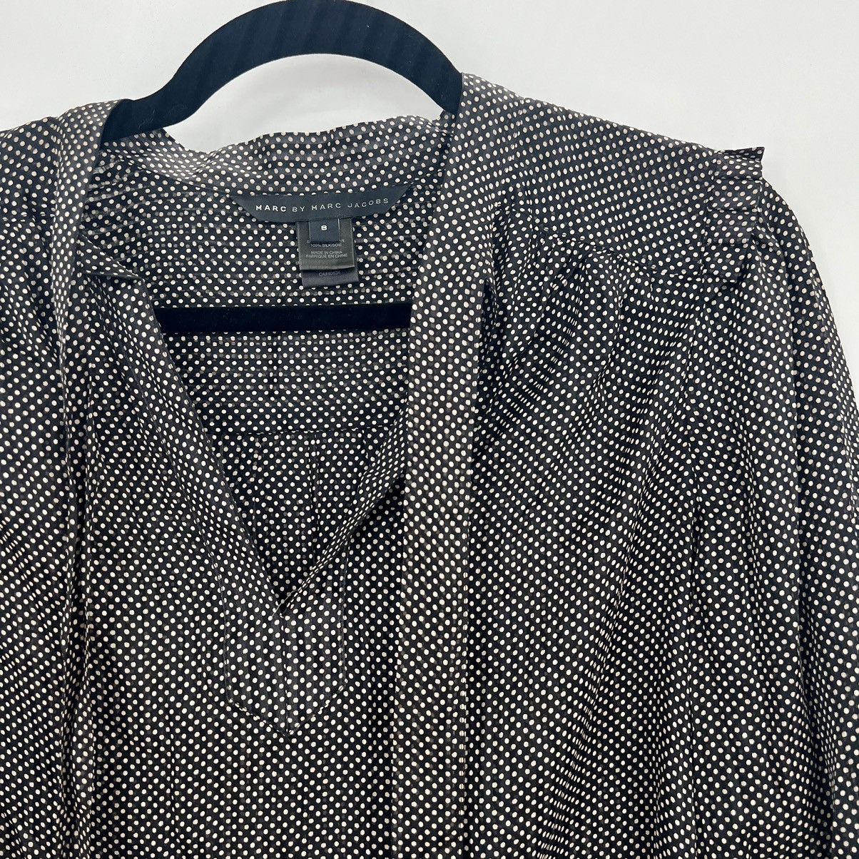 Marc by Marc Jacobs Marc by Marc Jacobs 100% Silk Polka Dots Pulllover Blouse Size M / US 6-8 / IT 42-44 - 5 Thumbnail