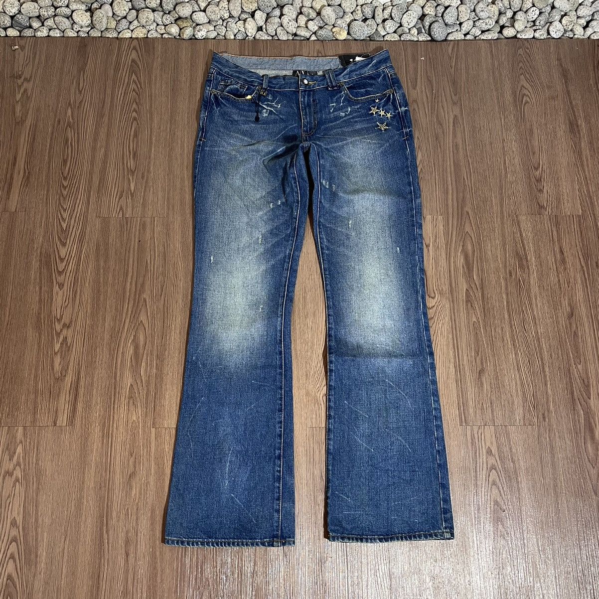Armani × Armani Exchange AX Armani Exchange emboirdery washed regular bootcut jeans Size US 33 - 1 Thumbnail