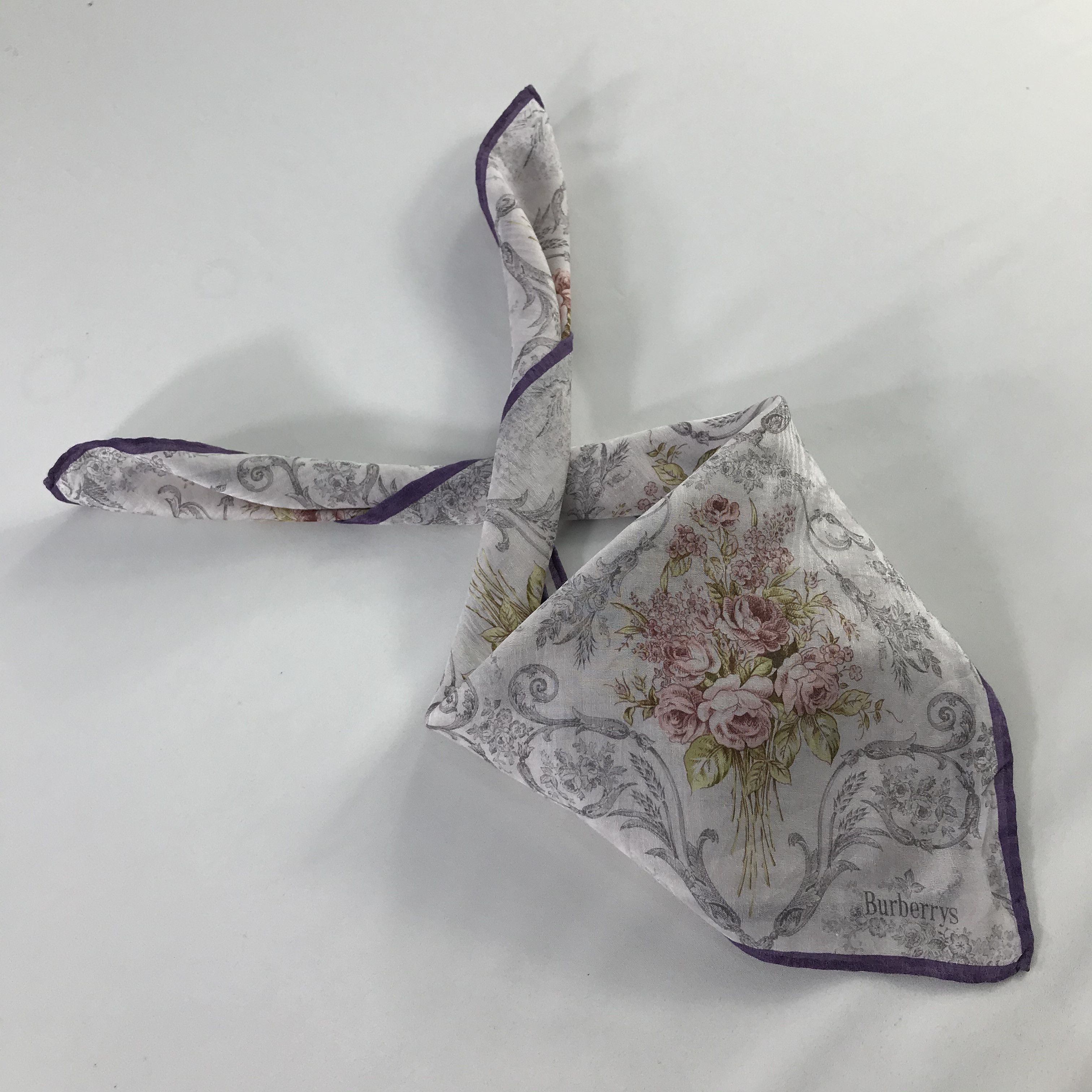 Burberry × Vintage Burberry Bandana / Handkerchief / Neckerchief - S432 Size ONE SIZE - 4 Thumbnail