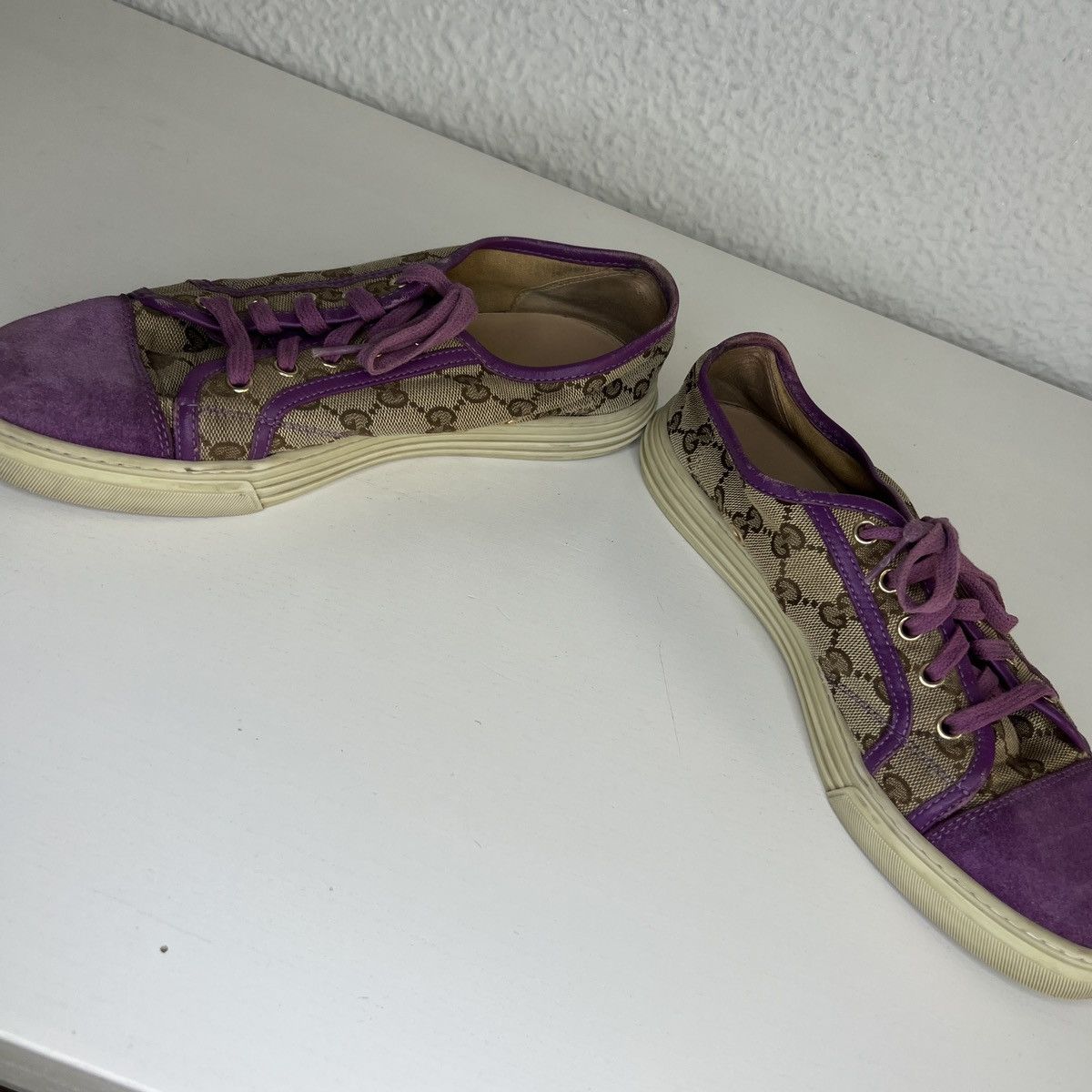 Gucci Gucci GG Shoes Trainers Sneakers Monogram Pink Leather Y2K Size US 9 / IT 39 - 5 Thumbnail