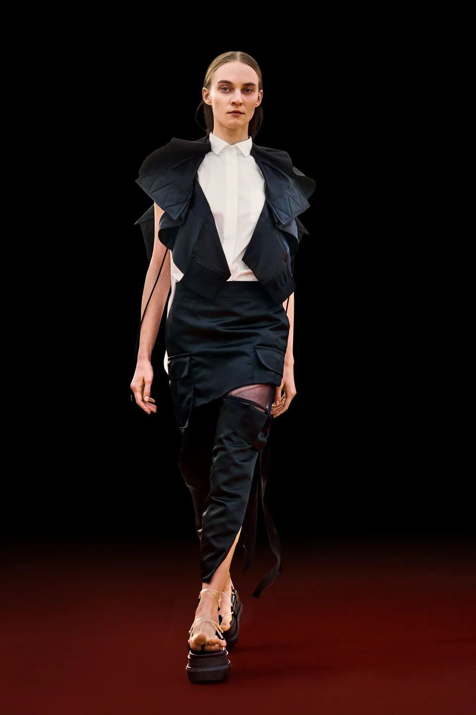 Sacai SS22 Sacai Pleated Ruffle Sleeveless Shirt Size L / US 10 / IT 46 - 1 Thumbnail
