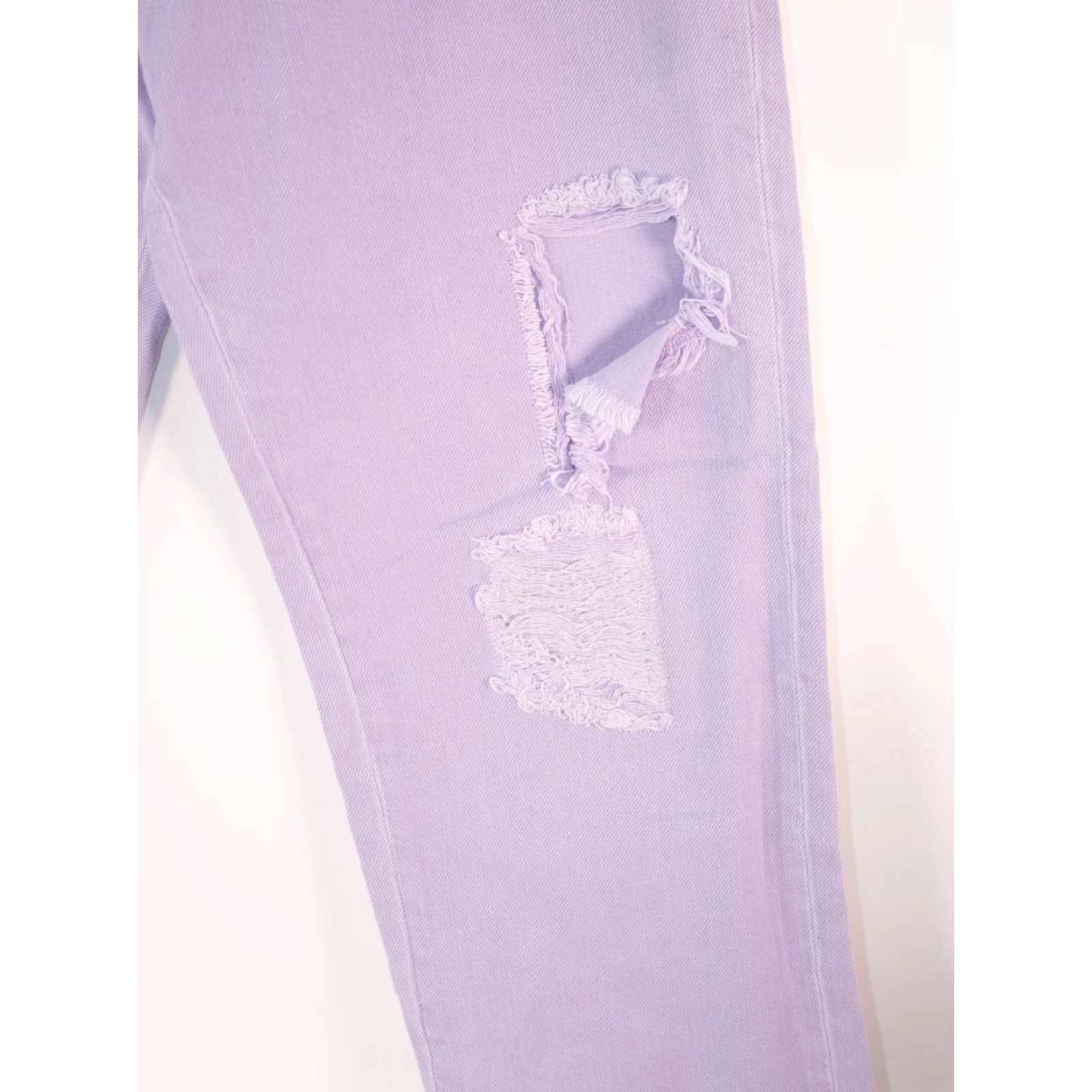 Asos ASOS Women's Purple Ripped Distressed Denim Jeans, Size 26X32 - Button Fly - 26x32 - Purple - Jeans - Women Size 26" / US 2 / IT 38 - 2 Thumbnail