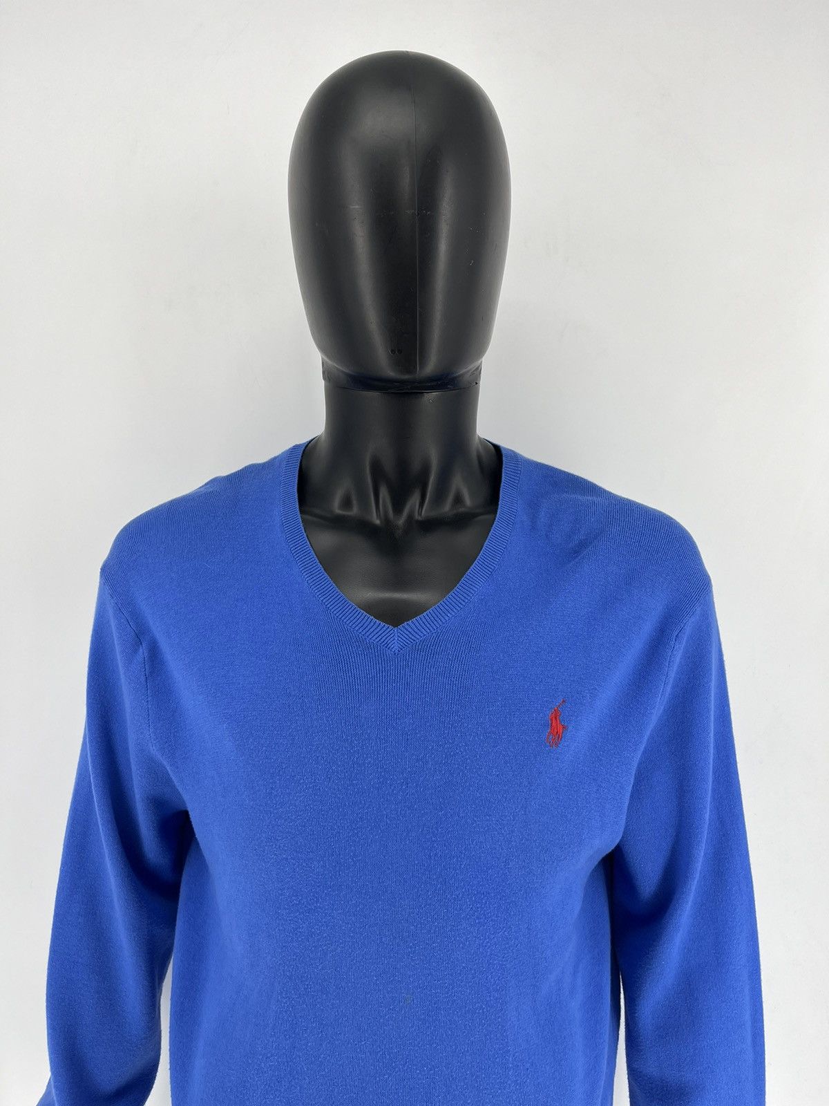 Polo Ralph Lauren × Ralph Lauren × Vintage Vintage Polo Ralph Lauren V-Neck Sweater 90s Navy Size US L / EU 52-54 / 3 - 1 Thumbnail