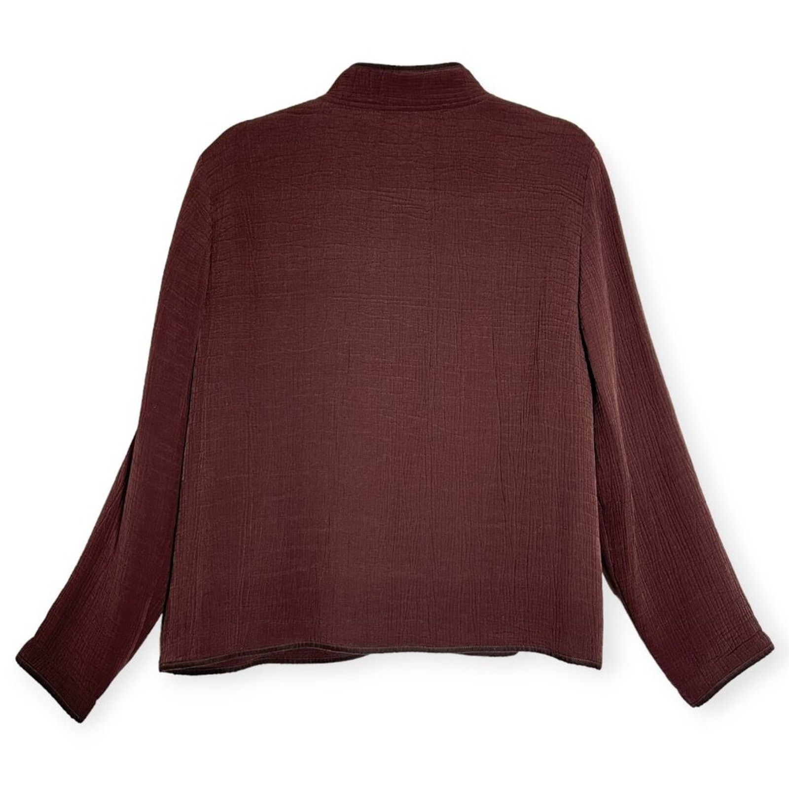 Eileen Fisher Eileen Fisher Silk Sponge Jacket Maroon Brown S Size S / US 4 / IT 40 - 2 Thumbnail