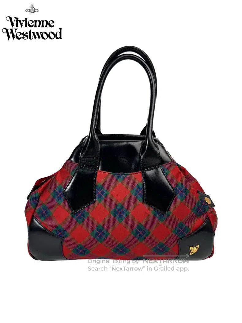Vivienne Westwood Vivienne Westwood size os Red and Black Plaid Bowling Bag / Size ONE SIZE - 1 Thumbnail