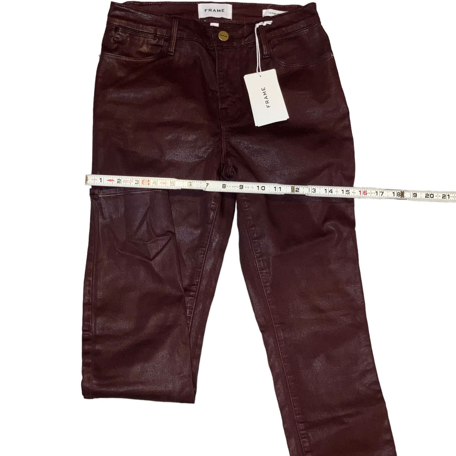 Frame NWT Frame Red Le High Skinny High Rise Coated Jeans-size 25 Size 25" / US 0 / IT 36 - 6 Thumbnail