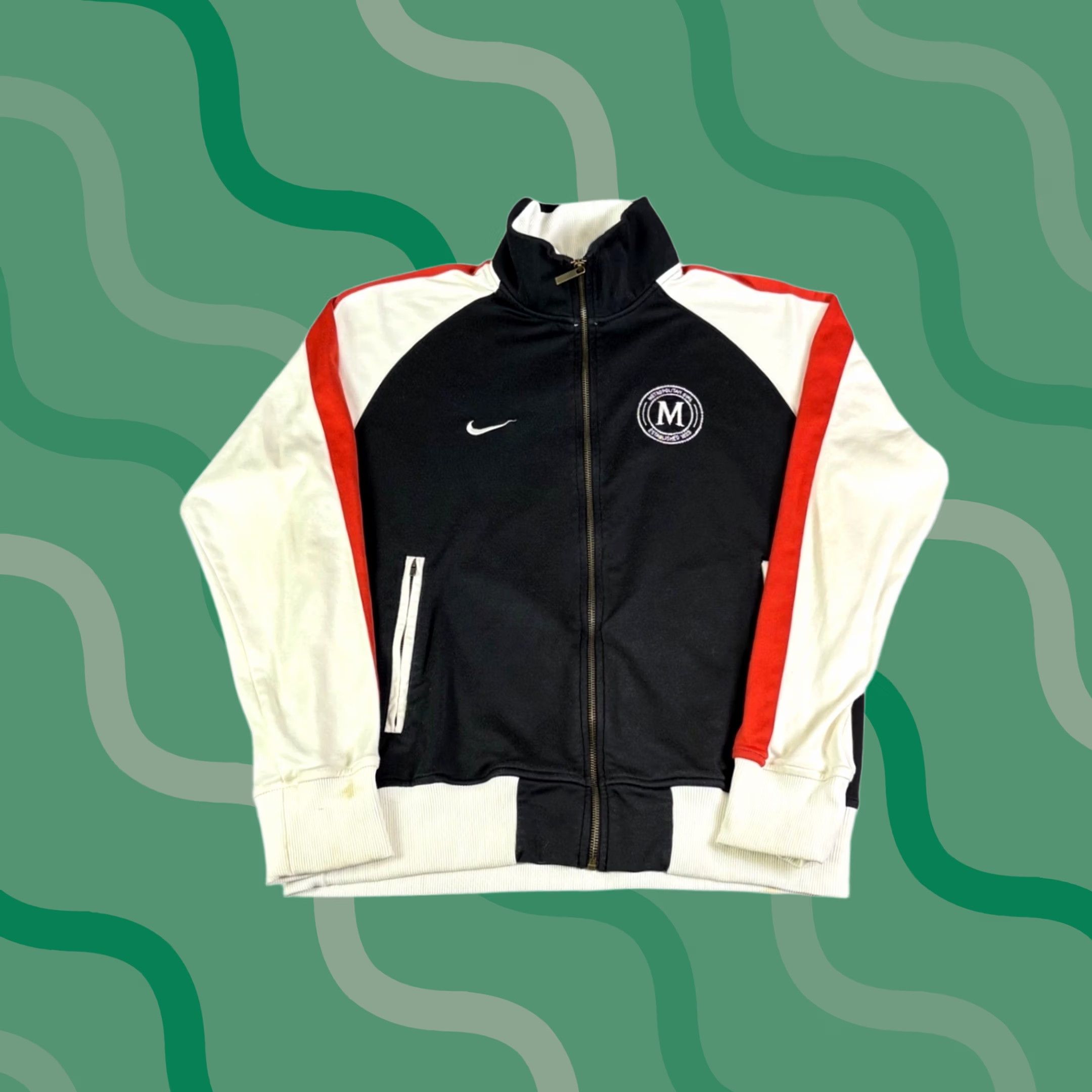 Nike Nike Jacket Mens L Metropolitan Oval Soccer Track Black White Red Size US L / EU 52-54 / 3 - 1 Thumbnail