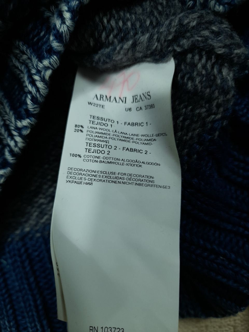 Armani Last !!! Vintage Armani Jeans Lana Wool GreyKnit Sweater Size US L / EU 52-54 / 3 - 6 Thumbnail