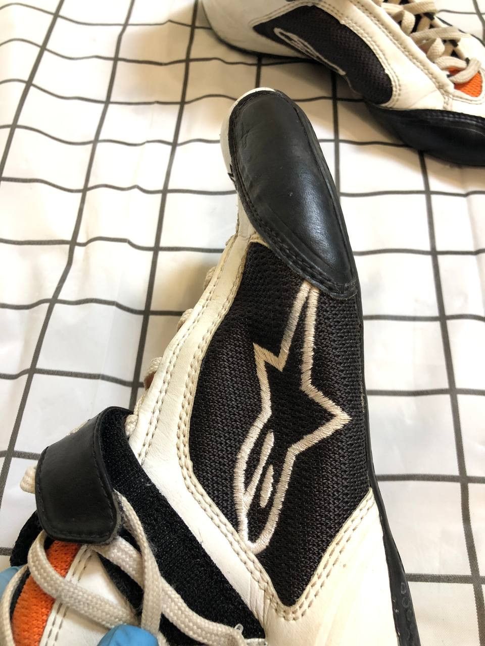 Alpinestars AlpineStars Lather Black/White Motorcycle Boots Size US 4.5 / IT 34.5 - 2 Thumbnail