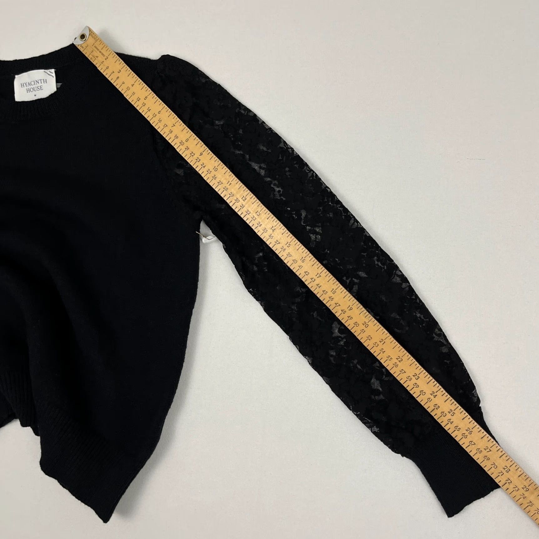 Vintage Hyacinth House Londyn Lace Sweater Women M Black Crewneck Pullover Knit Regular Long Sleeve Casual Workwear NEW Size M / US 6-8 / IT 42-44 - 7 Thumbnail