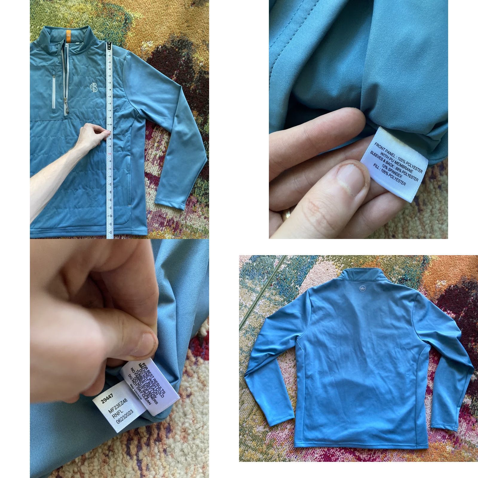 Peter Millar Peter Millar Jacket Mens Medium Weld Elite Hybrid 1/2 Zip Performance Light Blue Windbreaker Blue M Mens Size US M / EU 48-50 / 2 - 8 Thumbnail