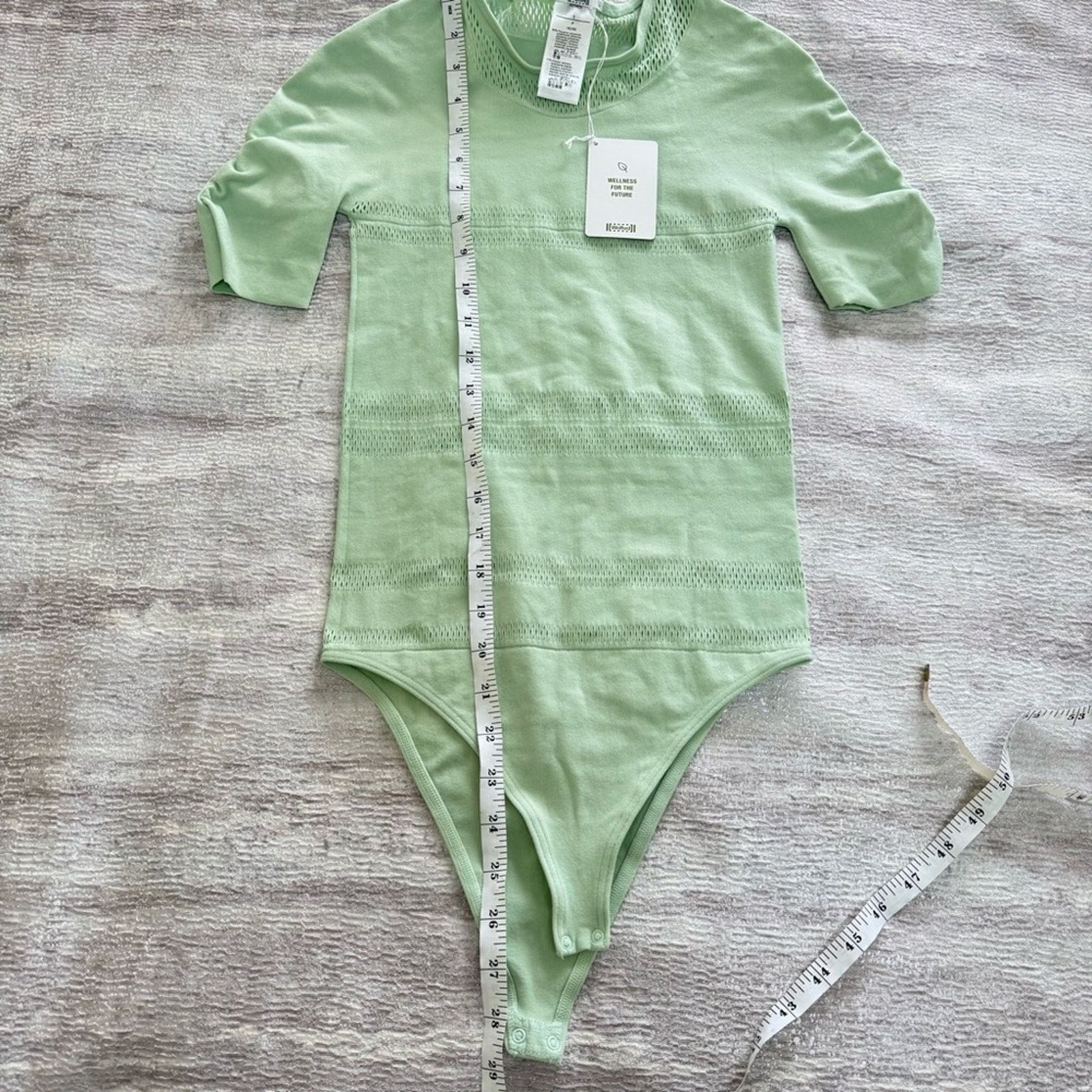 Wolford NWT! Wolford Aqua Bodysuit, Size S Mint Color Net Lines Body Size S / US 4 / IT 40 - 9 Thumbnail