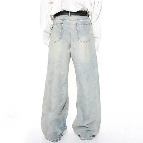 Japanese Brand Mizuho x Marie Light style washed blue baggy jeans Size US 34 / EU 50 - 5 Thumbnail