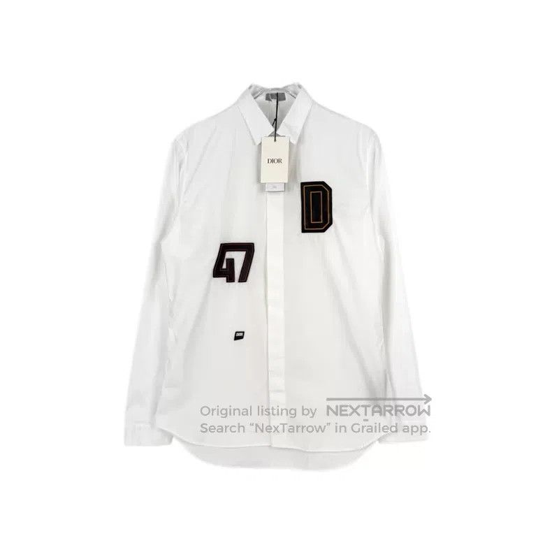 Dior Dior White leather logo shirt Size US XXS / EU 40 - 1 Thumbnail