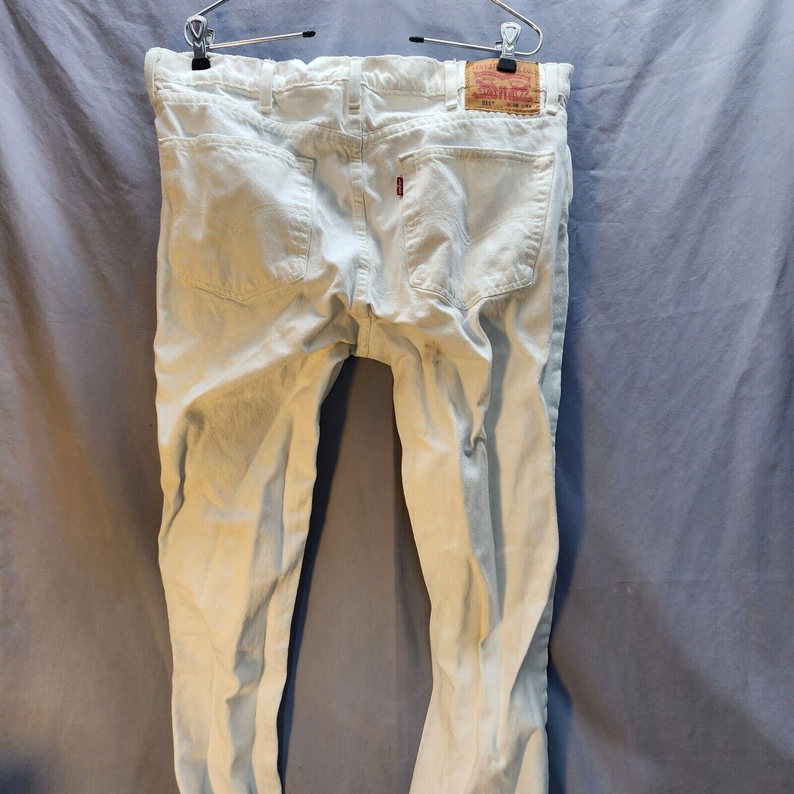 Levi's Levi's 511 White Distressed Jeans Mens 38x34 Size US 38 / EU 54 - 6 Thumbnail