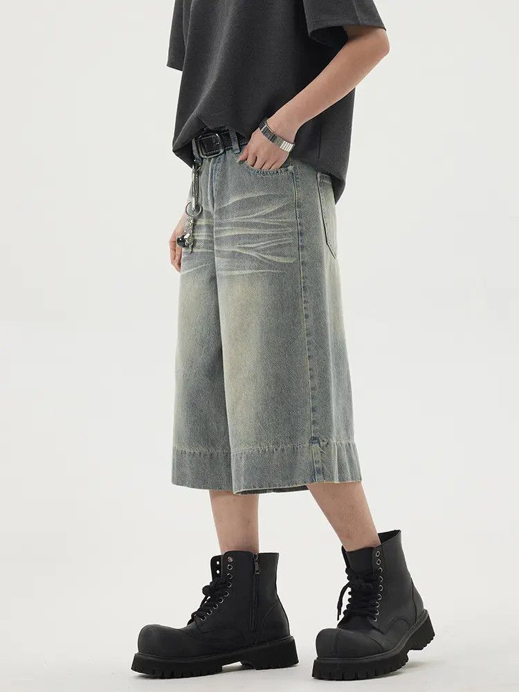 Japanese Brand × Jean Retro loose wide leg denim shorts Size US 32 / EU 48 - 3 Thumbnail