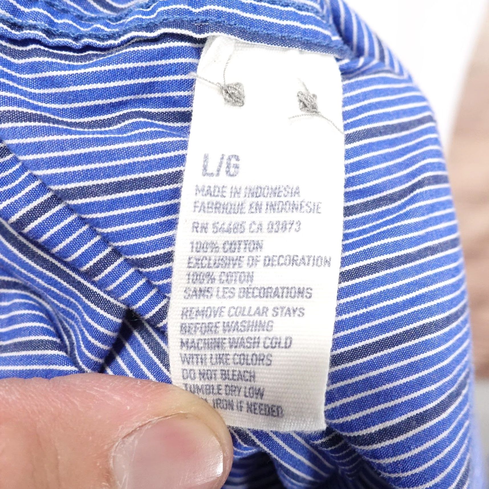 American Eagle Outfitters American Eagle Shirt Men Large Blue Striped Slim Fit Button-Down Casual Cotton Size US L / EU 52-54 / 3 - 7 Thumbnail
