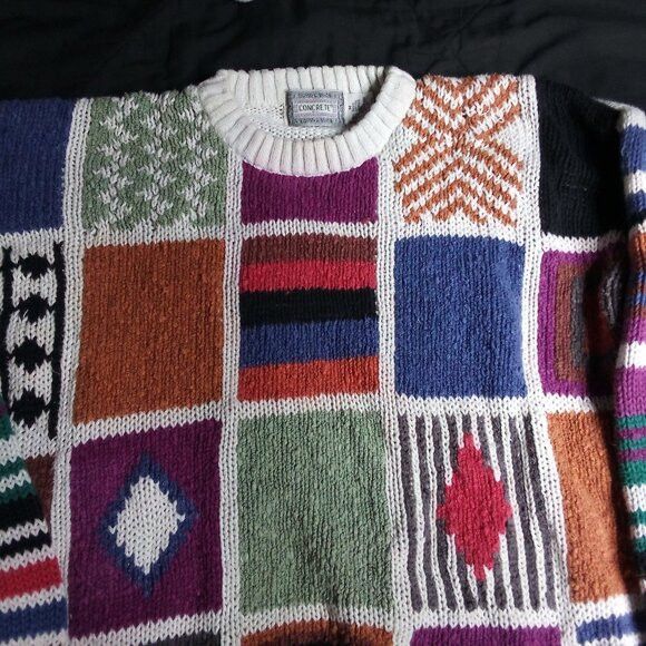 Other Vintage Concrete Abstract Tile Geometric Crewneck Sweater Size US M / EU 48-50 / 2 - 1 Thumbnail