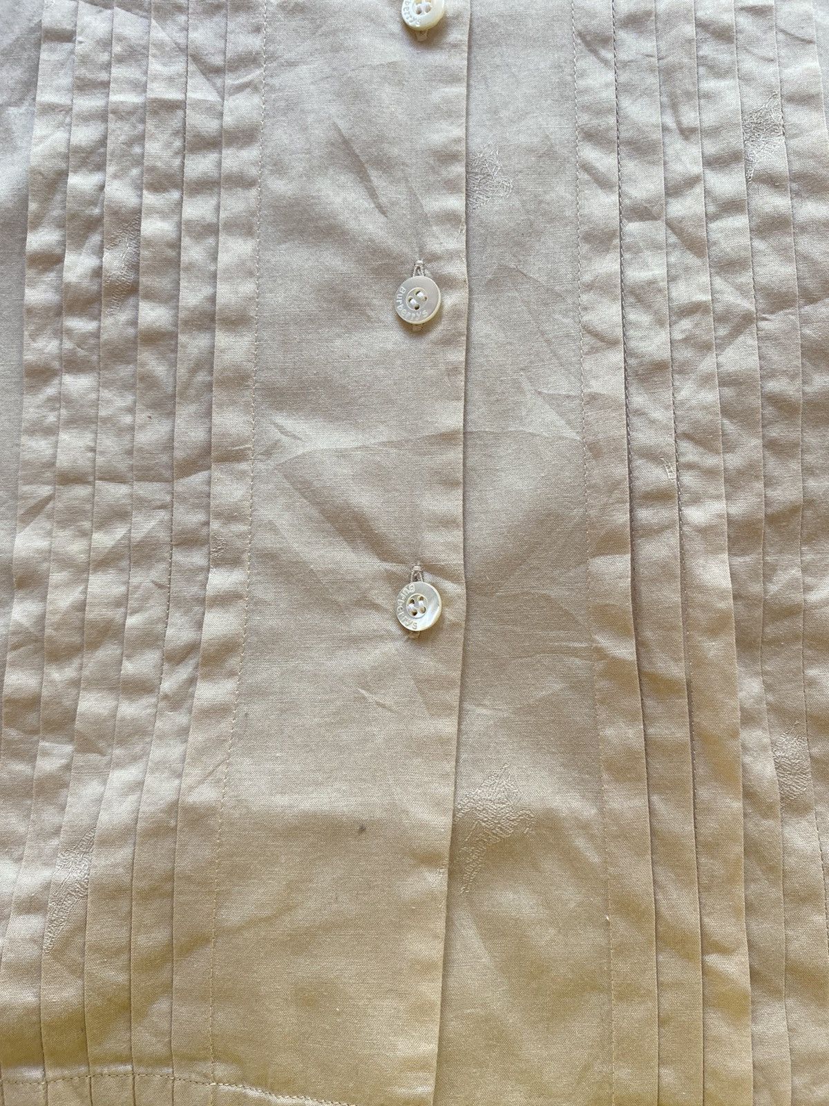 Burberry BURBERRY Beige Pleated Button-Up Shirt Size M / US 6-8 / IT 42-44 - 8 Thumbnail