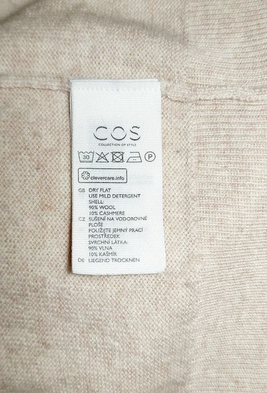 Cos 90% wool 10% cashmere sweater beige luxury soft Size XXL / US 16-18 / IT 52-54 - 5 Thumbnail