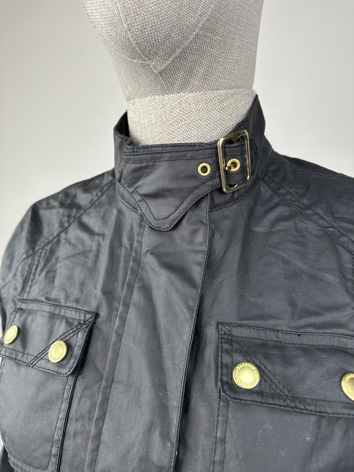 Barbour BARBOUR INTERNATIONAL Bearings Linen Cotton Biker Jacket Size S / US 4 / IT 40 - 10 Thumbnail