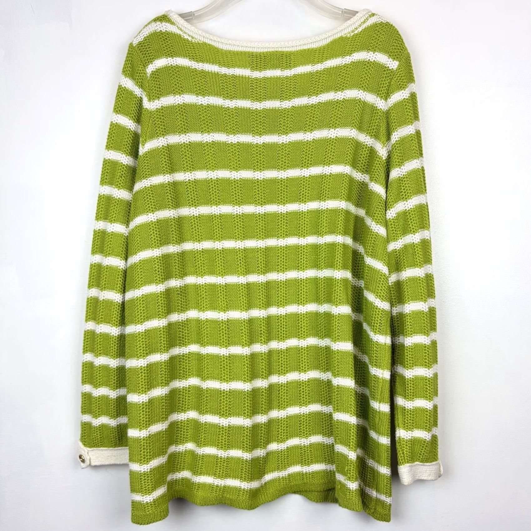 Jones New York Jones New York Sweater Womens 3X Green Signature Stripe Knit Pullover Roll Neck Size XXL / US 16-18 / IT 52-54 - 2 Thumbnail