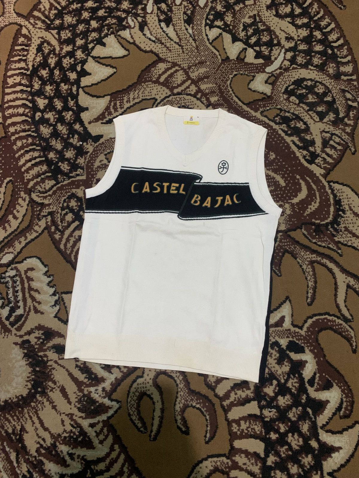 Jean Charles De Castelbajac 2000s Vest Knit Castle Bajac Spellout Size US M / EU 48-50 / 2 - 1 Thumbnail