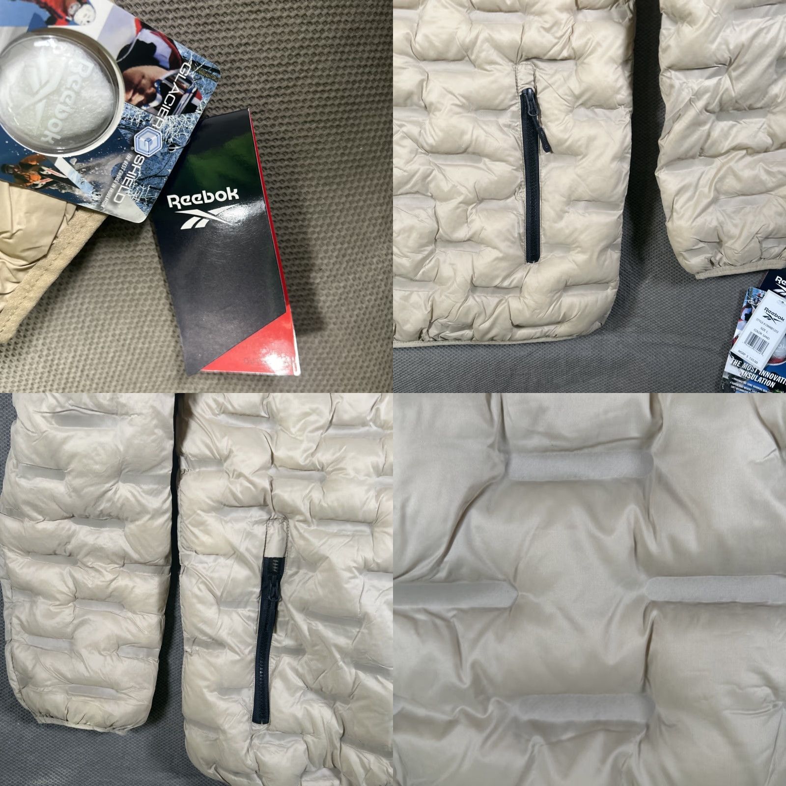 Reebok Reebok Jacket Quilted Hooded Sand Large Unisex Adults Windbreaker Outdoor Fall Winter Spring Puffy Size L / US 10 / IT 46 - 8 Thumbnail