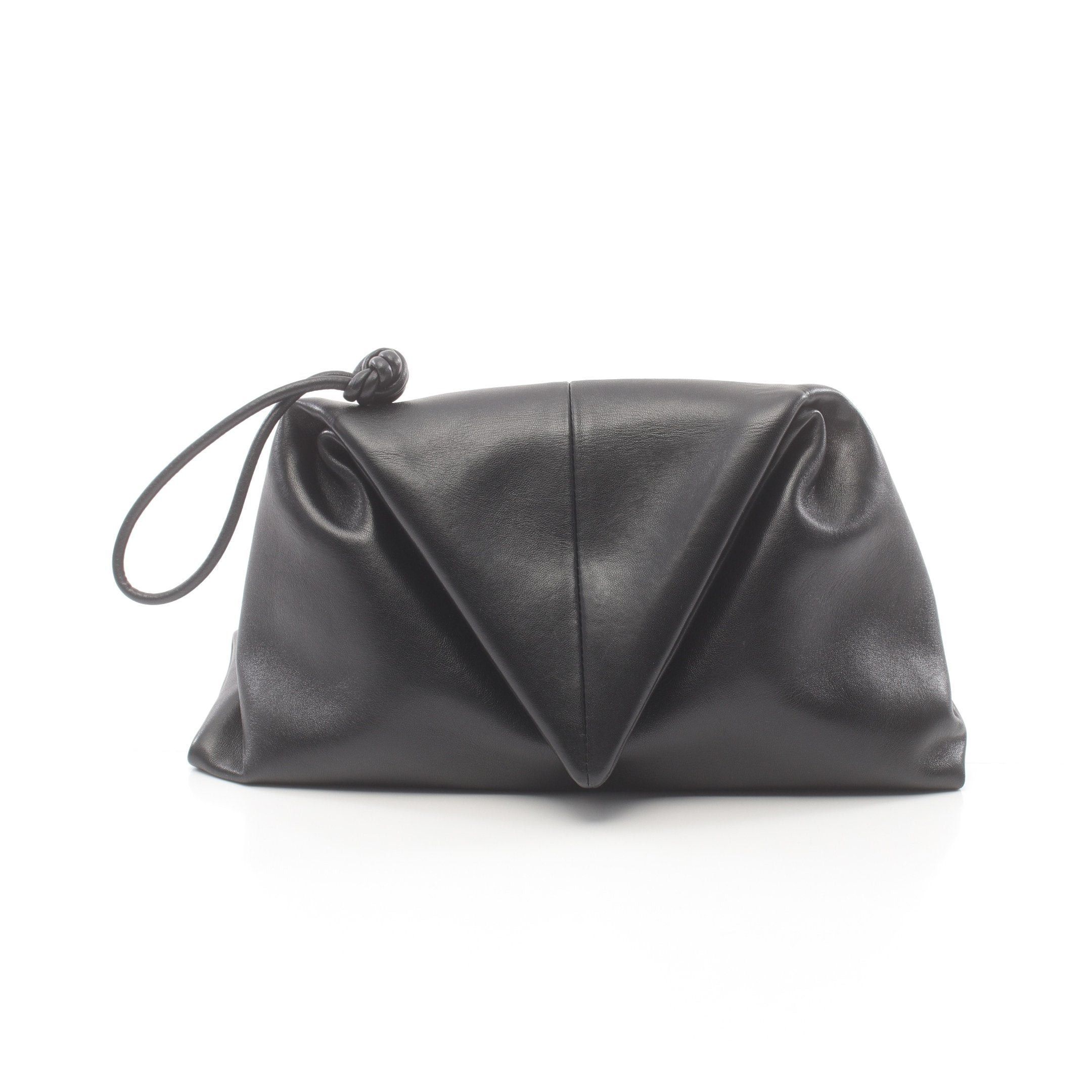 Bottega Veneta Bottega Veneta Triangle Flap Clutch Bag Leather Black Size ONE SIZE - 1 Thumbnail