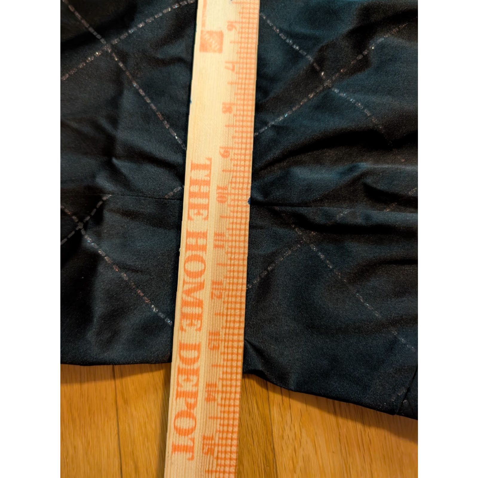 Vintage VINTAGE Rampage Black Satin Dress Duchess Cut Side Slit Argyle Sparkle, Knee Length, A-Line/Shift/Sundress, Cap Sleeve, Boat Neck, Pullover, XS-XL? Size M / US 6-8 / IT 42-44 - 4 Thumbnail