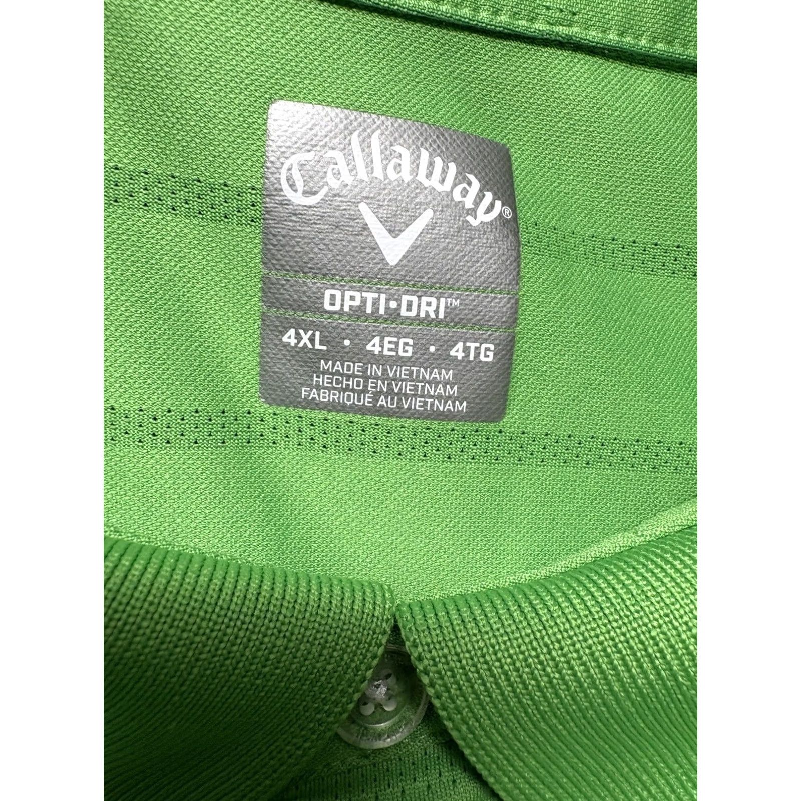 Callaway Callaway Opti Dri Polo Shirt Mens 4XL Bright Green Shirt Short Sleeve Button Collar Embroidered Golf Breathable fade Size US XXL / EU 58 / 5 - 3 Thumbnail