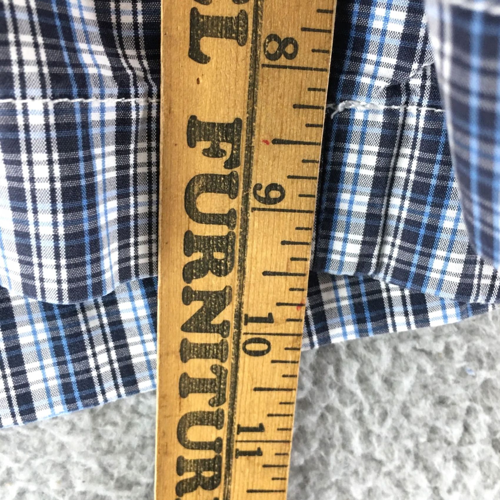 Nautica Nautica Chino Shorts Mens 38W Blue Cotton Plaid High Rise Zip Fly Flat Front Size US 38 / EU 54 - 7 Thumbnail