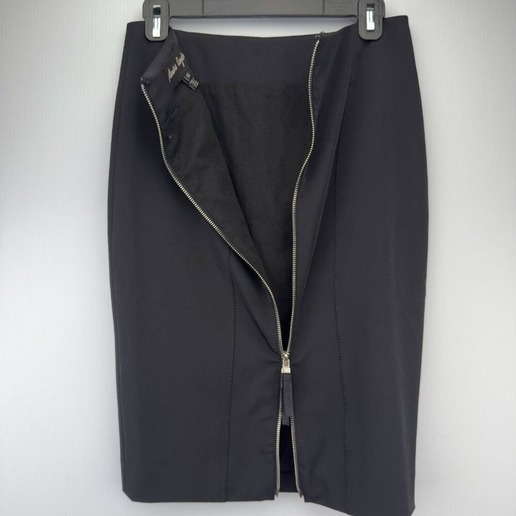 Other SANDRA ANGELOZZI Pencil Double Back Zip Black Skirt Size 32 Size 32" / US 10 / IT 46 - 2 Thumbnail
