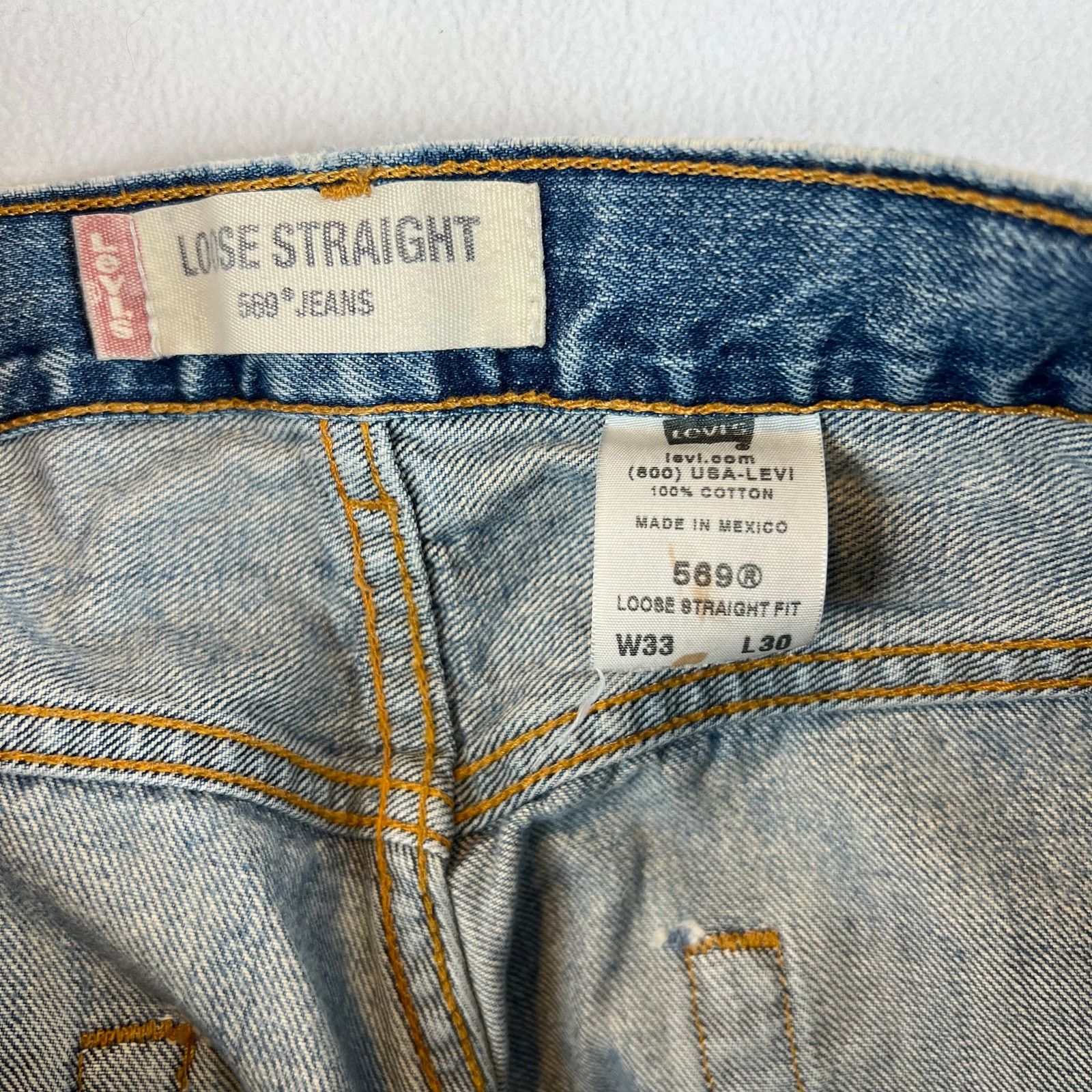 Levi's VTG Levis 569 Jeans Men 33x30 Loose Wide Skater Baggy Y2k Size US 33 - 3 Thumbnail