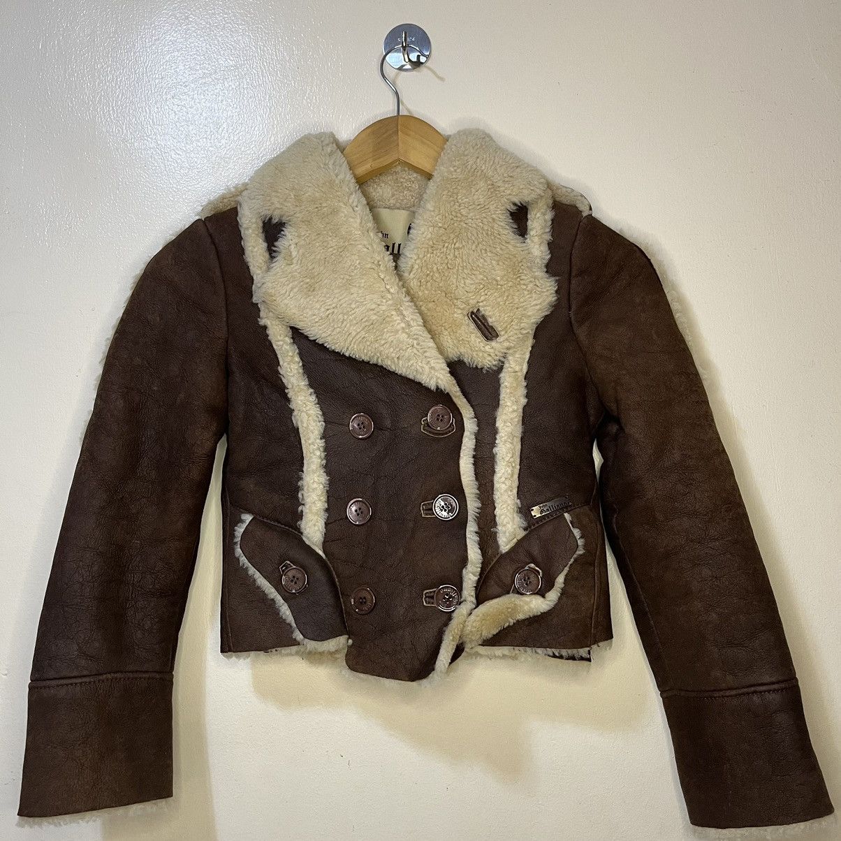 John Galliano 2000's John Galliano Shearling Sherpa Jacket Size S / US 4 / IT 40 - 1 Thumbnail