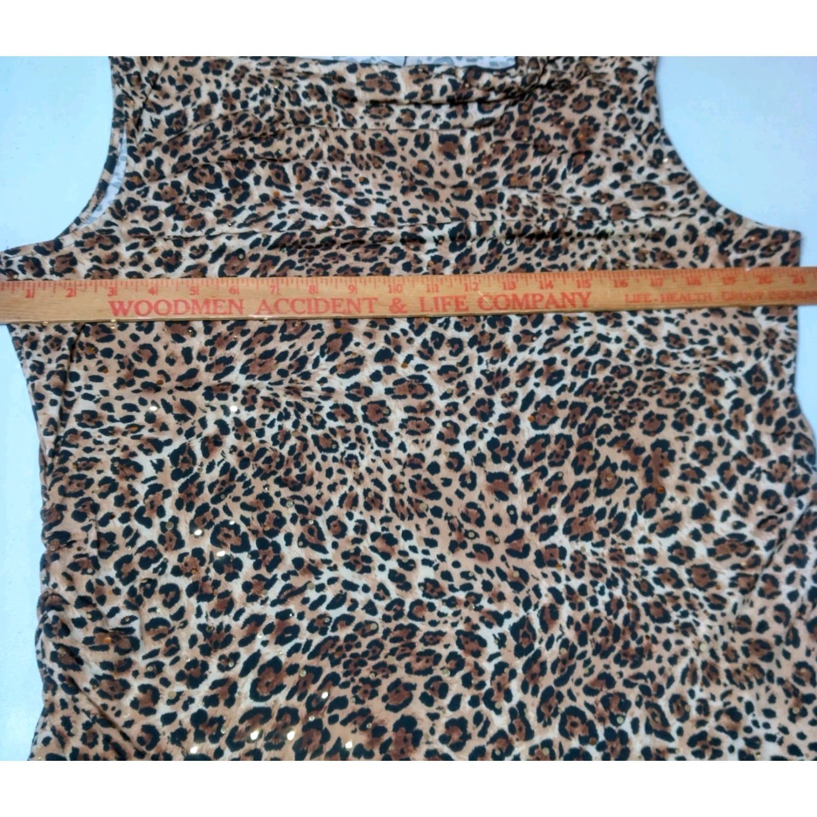 Laura Ashley VINTAGE Laura Ashley Shirt Women XL Sleeveless Brown Cat Cheetah Leopart Print Sequins Size XL / US 12-14 / IT 48-50 - 7 Thumbnail