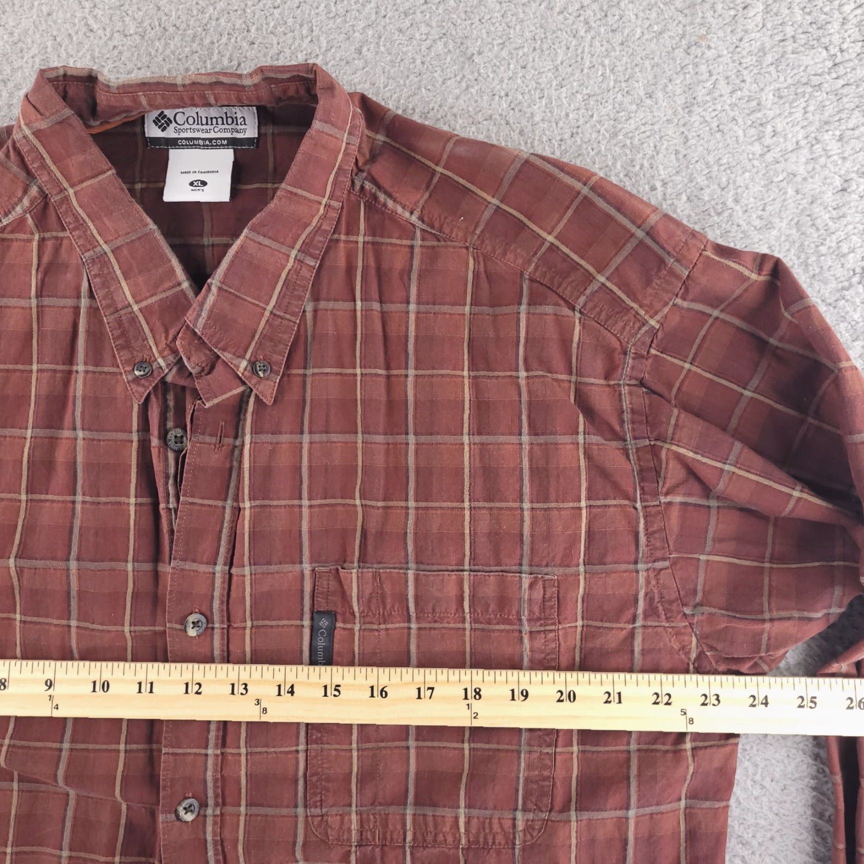 Vintage Columbia Shirt Mens XL Red Check Long Sleeve Button-Up Casual Work Size US XL / EU 56 / 4 - 6 Thumbnail