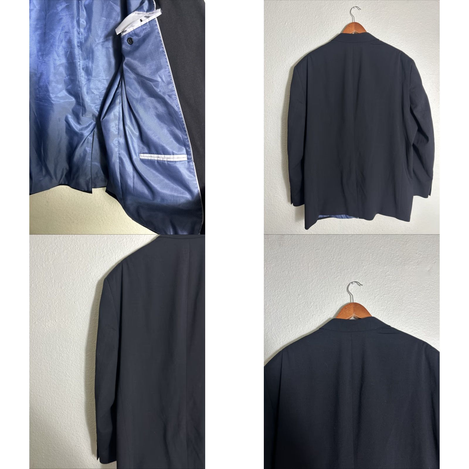 Vintage VINTAGE Oak Hill Blazer Men Blazer Navy Blue Wool Blend Long 48 Big & Tall Jacket Coat Size 48 Long Mens Navy Blue Wool Blend Blazer Size 48R - 10 Thumbnail