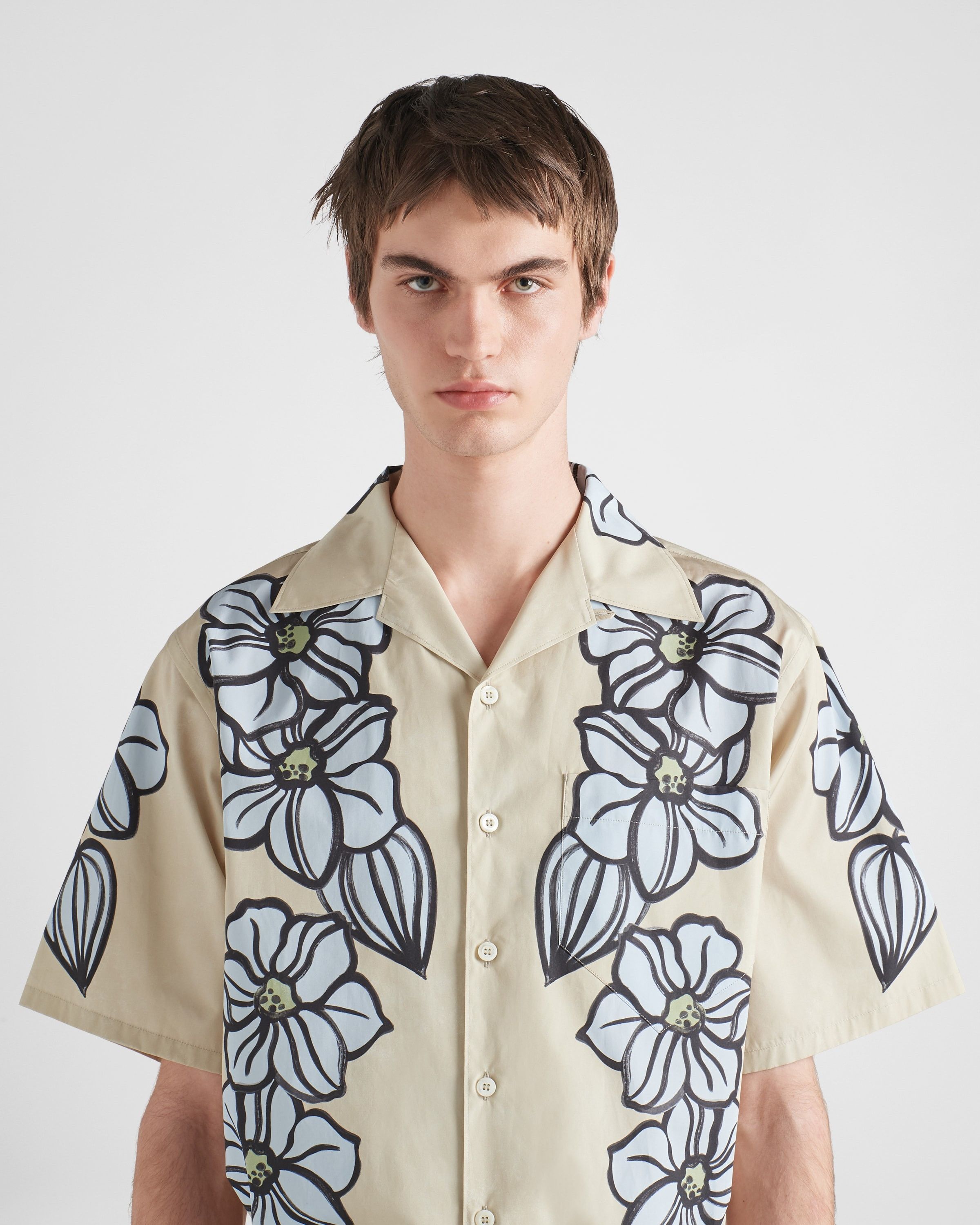 Prada o1bcso1str1025 Popeline Camelia Shirt in Multicolor Size US L / EU 52-54 / 3 - 3 Thumbnail