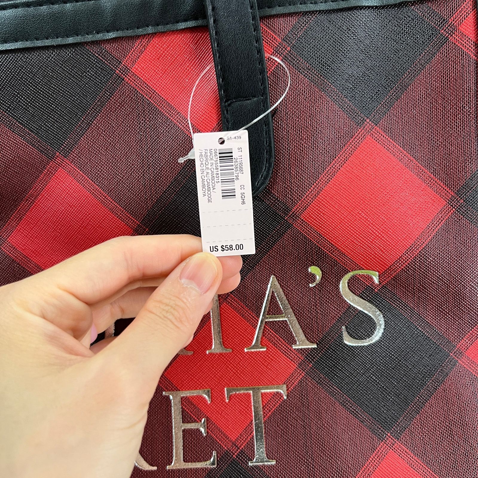 Victoria's Secret Victoria's Secret Women Red Plaid Handbags Size ONE SIZE - 6 Thumbnail