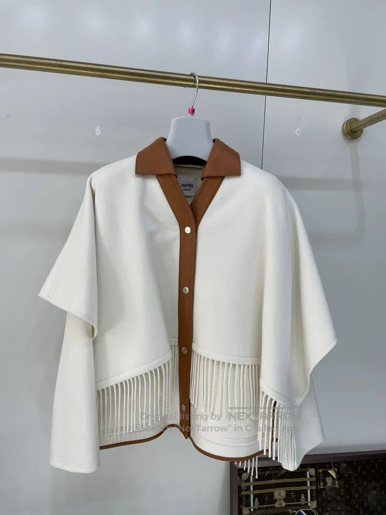 Hermes Hermes Cloak Fringe Coat Size XS / US 0-2 / IT 36-38 - 1 Thumbnail