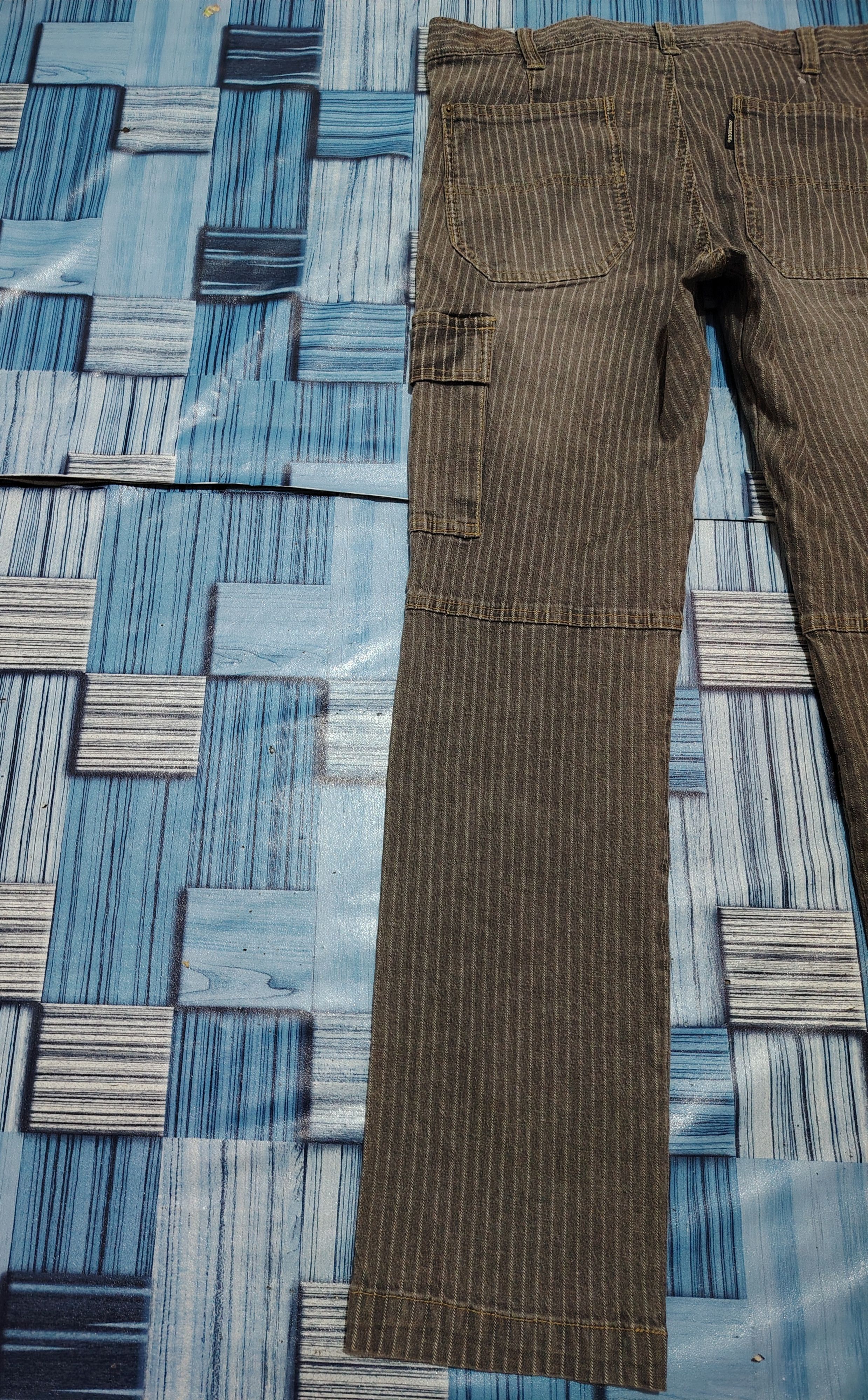 5351 POUR LES HOMMES Dogman Selected Cargo Multipocket Striped Stretch Pants Size US 35 - 18 Thumbnail