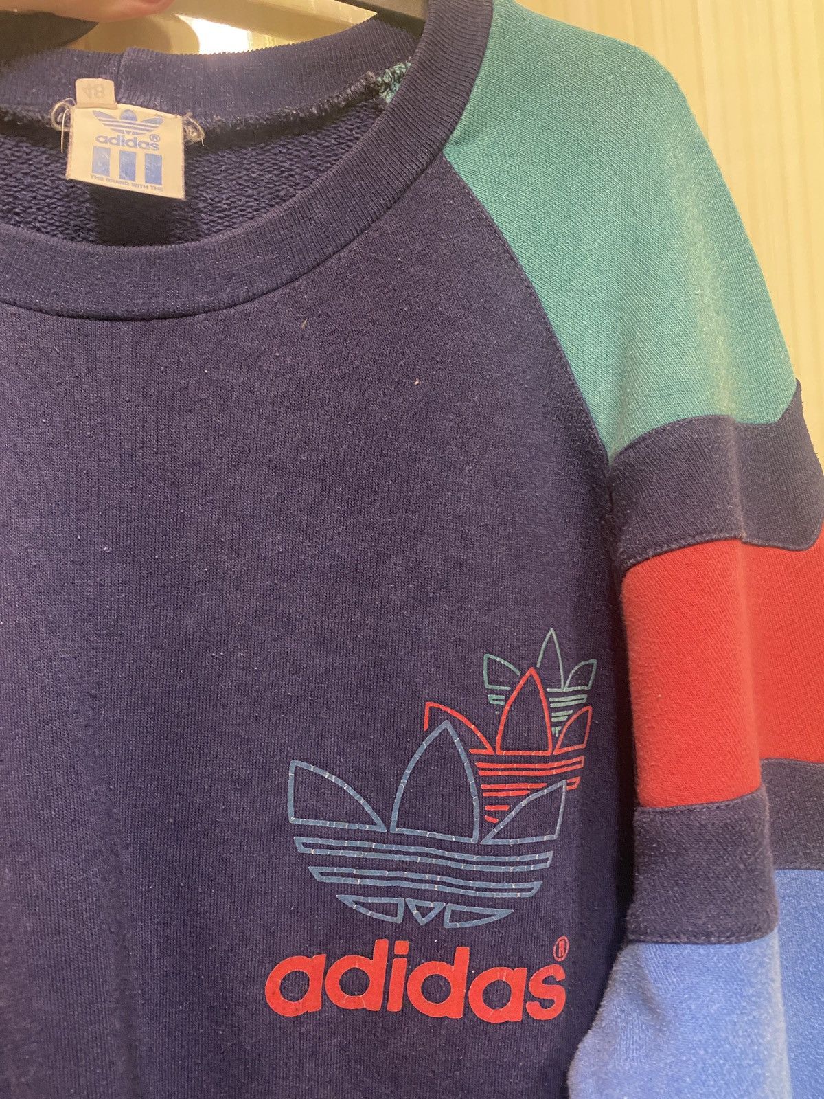 Adidas × Vintage Rare Crawneck adidas 80s Size US L / EU 52-54 / 3 - 4 Thumbnail