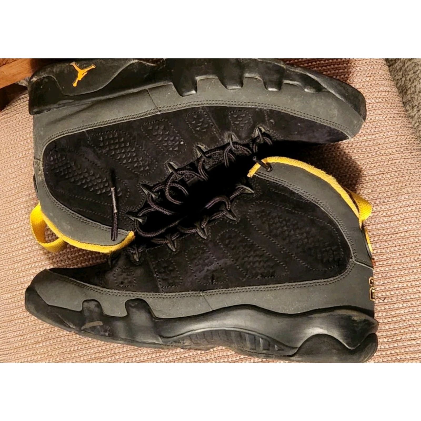 Nike **Jordan 9 Retro Men's Size 8.5 Dark Charcoal University Gold** User: **Dark Charcoal University Gold Jordan 9 Retro Men's Size 8.5** Size US 8 / EU 41 - 2 Thumbnail