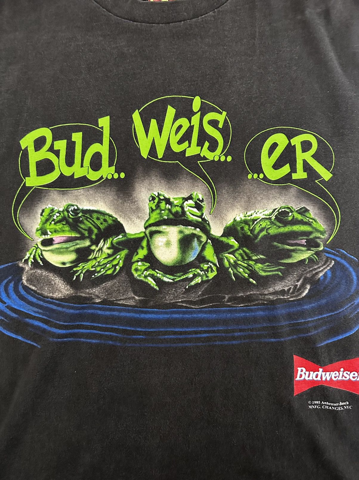 Vintage Very Rare 1995 Black Vintage Budweiser Frog T-Shirt Size US XL / EU 56 / 4 - 3 Thumbnail