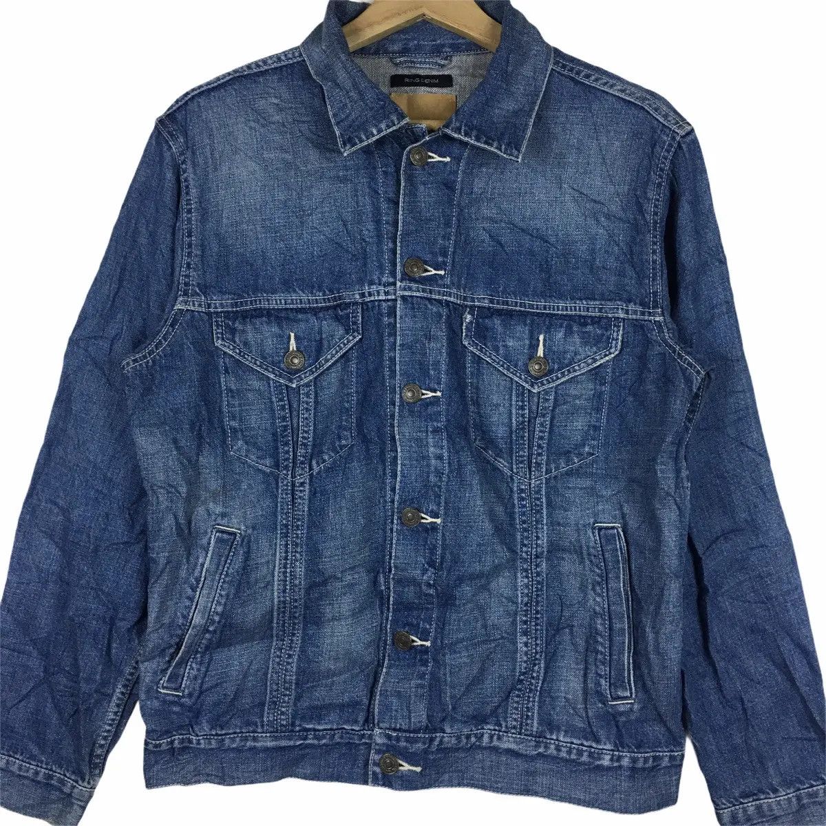 Vintage Vtg RING DENIM Trucker Denim Jeans Jacket Motorcycle Hoodie Size US M / EU 48-50 / 2 - 2 Thumbnail